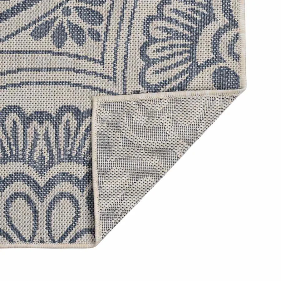 Tapis à tissage plat d'extérieur 100x200 cm Motif bleu - 2