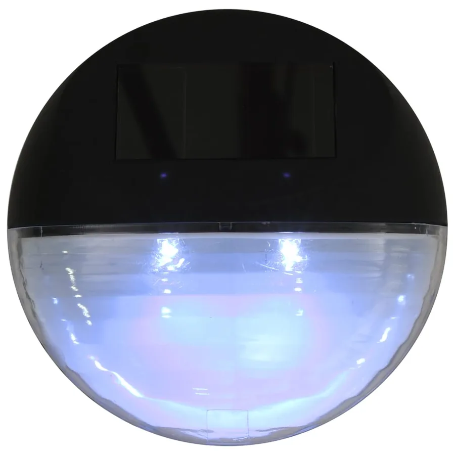 Lampe solaire murale à LED d'extérieur 12 pcs Rond Noir - 7