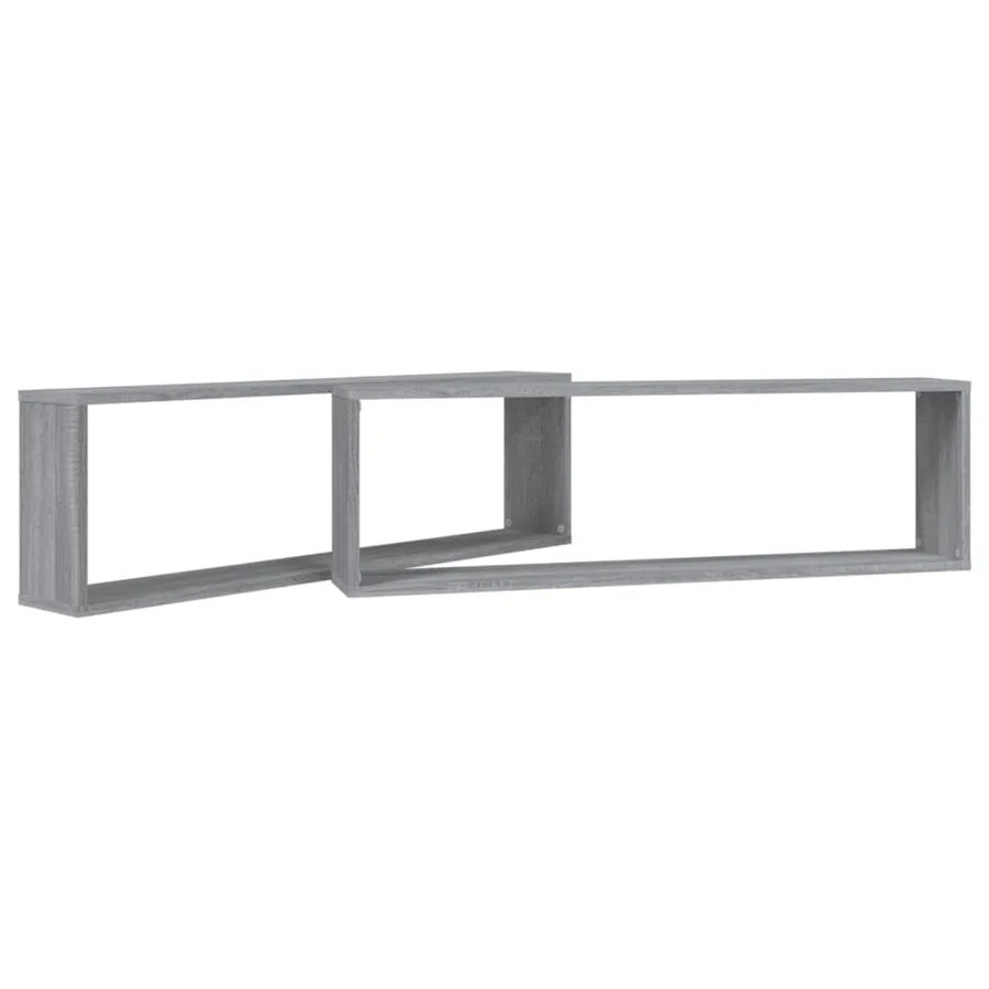 Étagères murales cube 2 pcs Sonoma gris 100x15x30 cm Bois - 4
