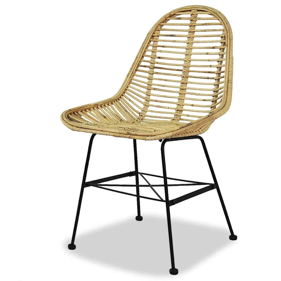 Chaises à manger lot de 4 rotin naturel - 3