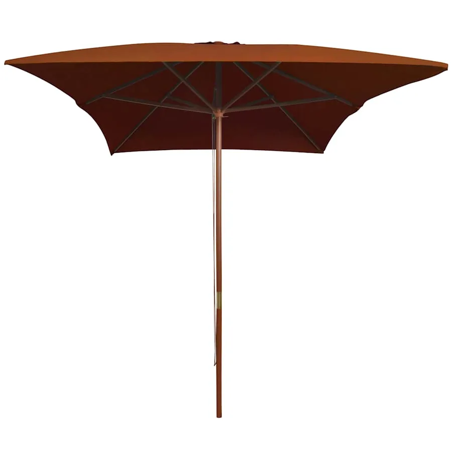 Parasol de jardin avec mât en bois terre cuite 200x300 cm - 2