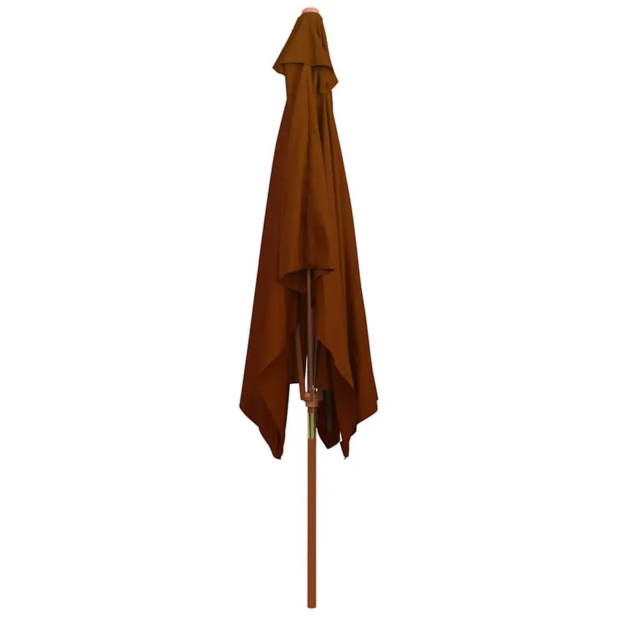 Parasol de jardin avec mât en bois terre cuite 200x300 cm - 4