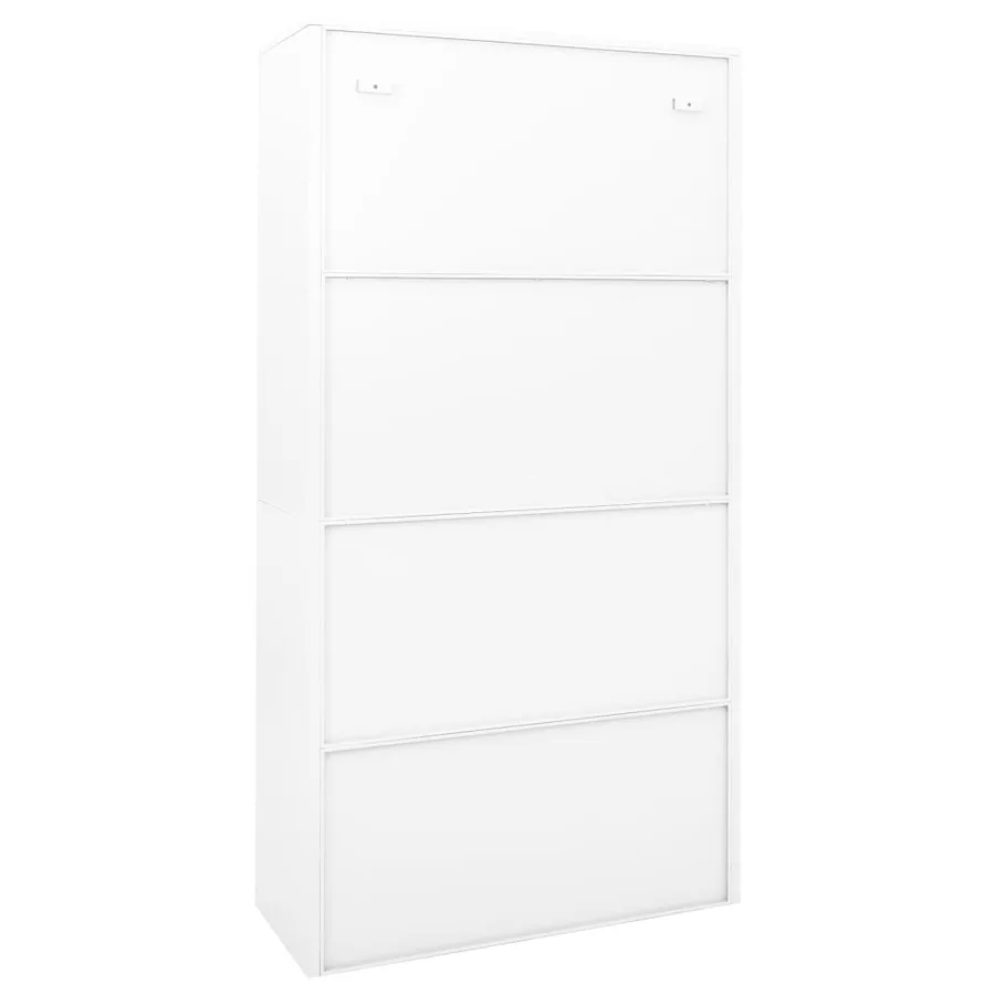 Armoire de bureau et porte coulissante Blanc 90x40x180 cm Acier - 6