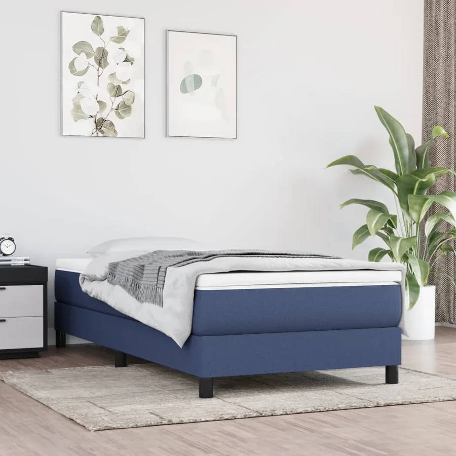 Matelas de lit à ressorts ensachés fermeté moyenne Bleu 90x200x20 cm Tissu