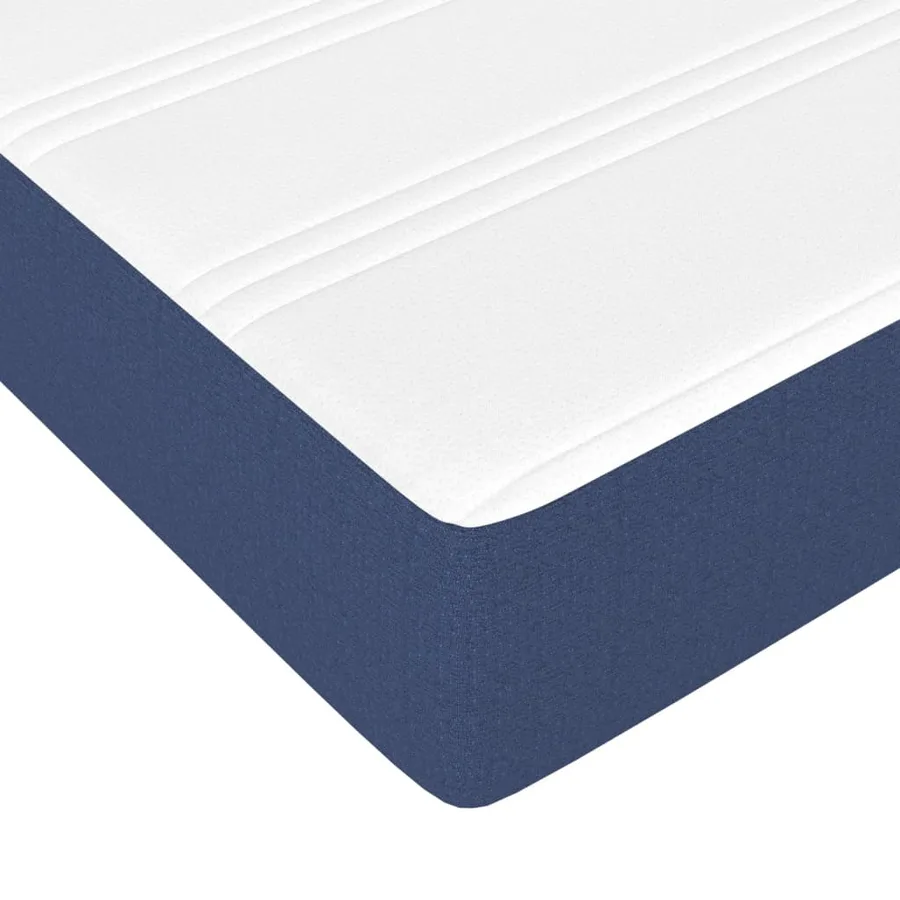 Matelas de lit à ressorts ensachés fermeté moyenne Bleu 90x200x20 cm Tissu - 5