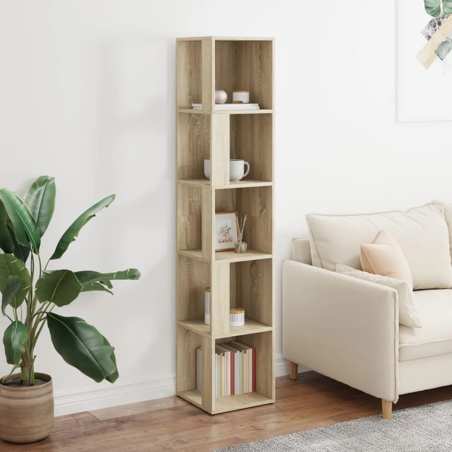Armoire d'angle Chêne sonoma 33x33x164,5 cm Bois d'ingénierie - 3