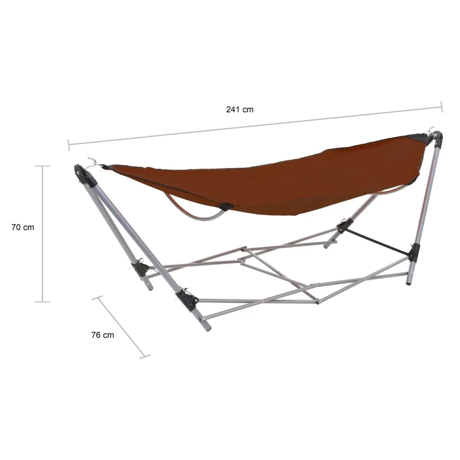 Hamac avec support pliable Marron - 10