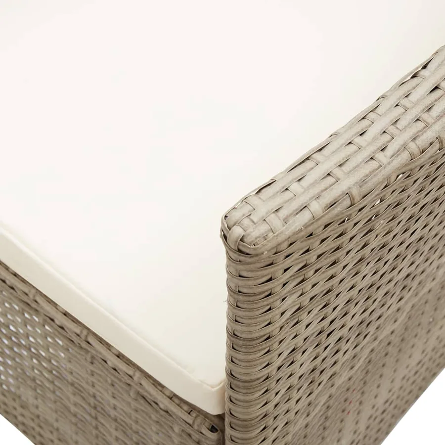 Chaises d'extérieur lot de 2 avec coussins Résine tressée Beige - 10