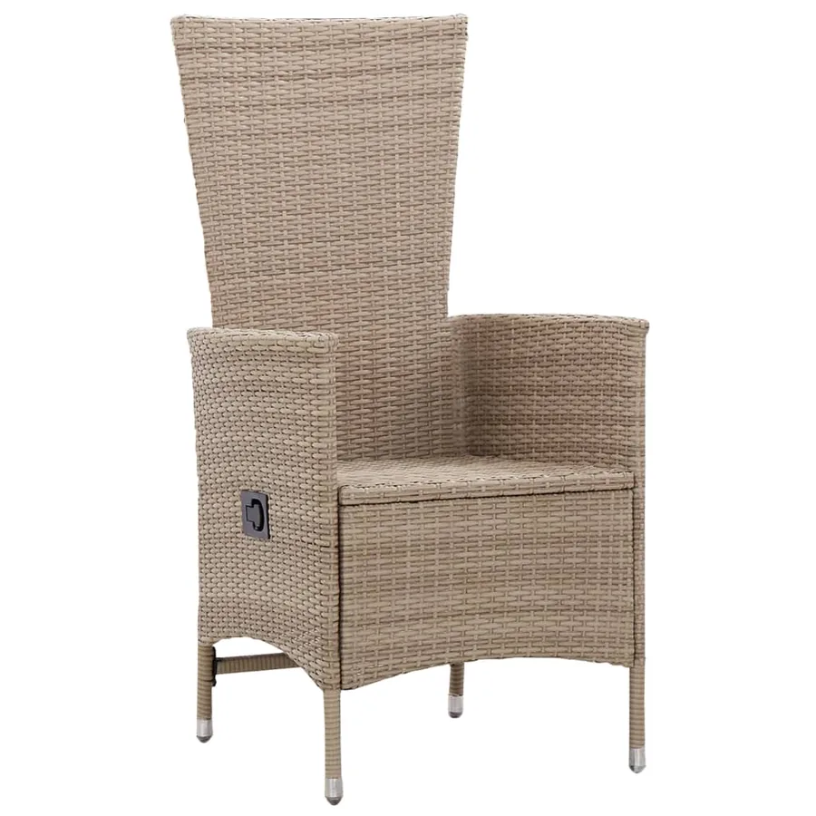 Chaises d'extérieur lot de 2 avec coussins Résine tressée Beige - 3