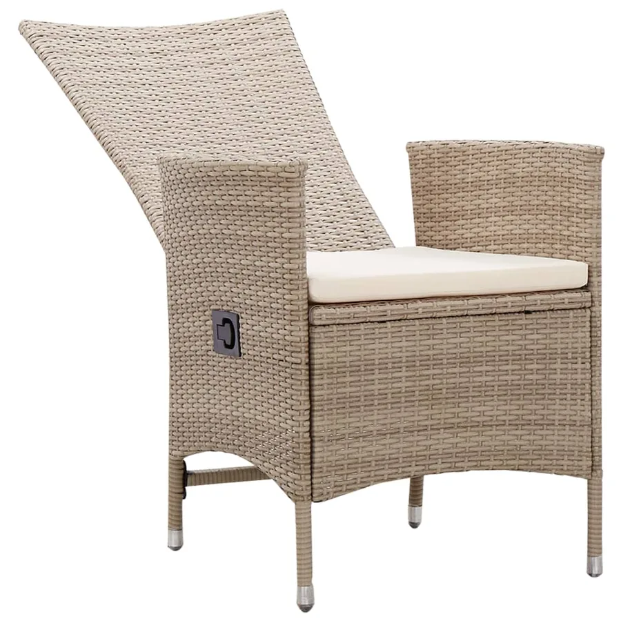 Chaises d'extérieur lot de 2 avec coussins Résine tressée Beige - 4