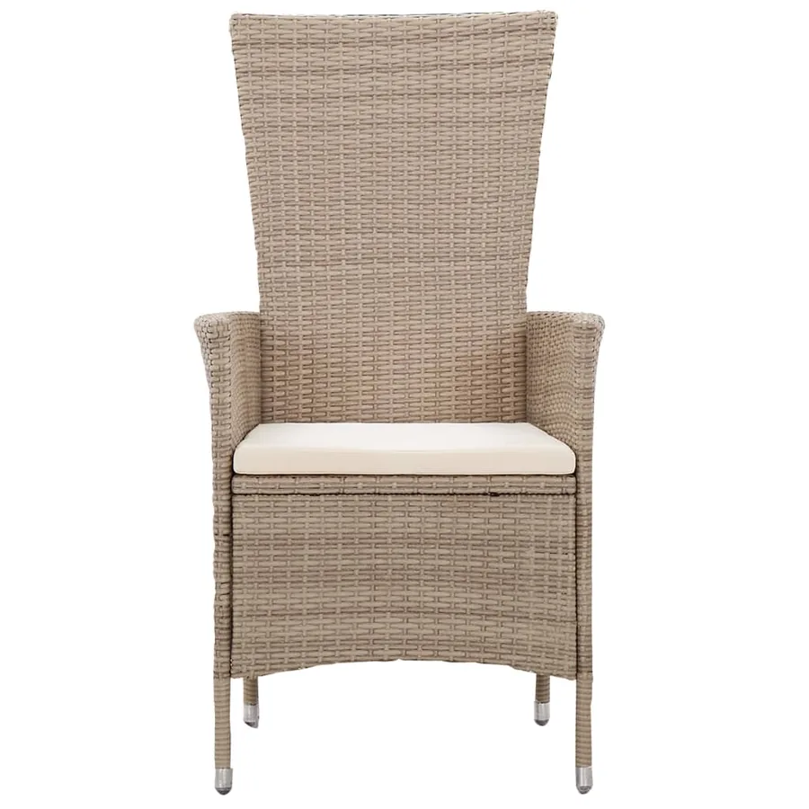 Chaises d'extérieur lot de 2 avec coussins Résine tressée Beige - 5