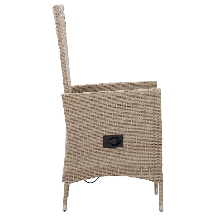 Chaises d'extérieur lot de 2 avec coussins Résine tressée Beige - 6