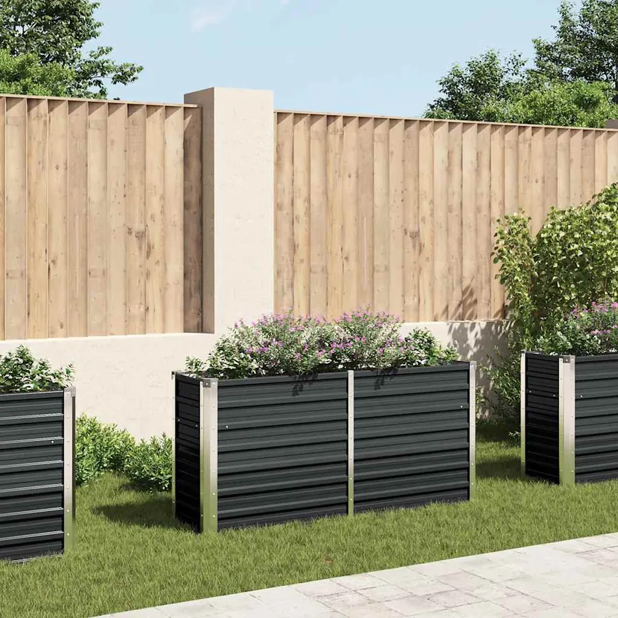 Lit surélevé de jardin Anthracite 160x40x77 cm Acier galvanisé