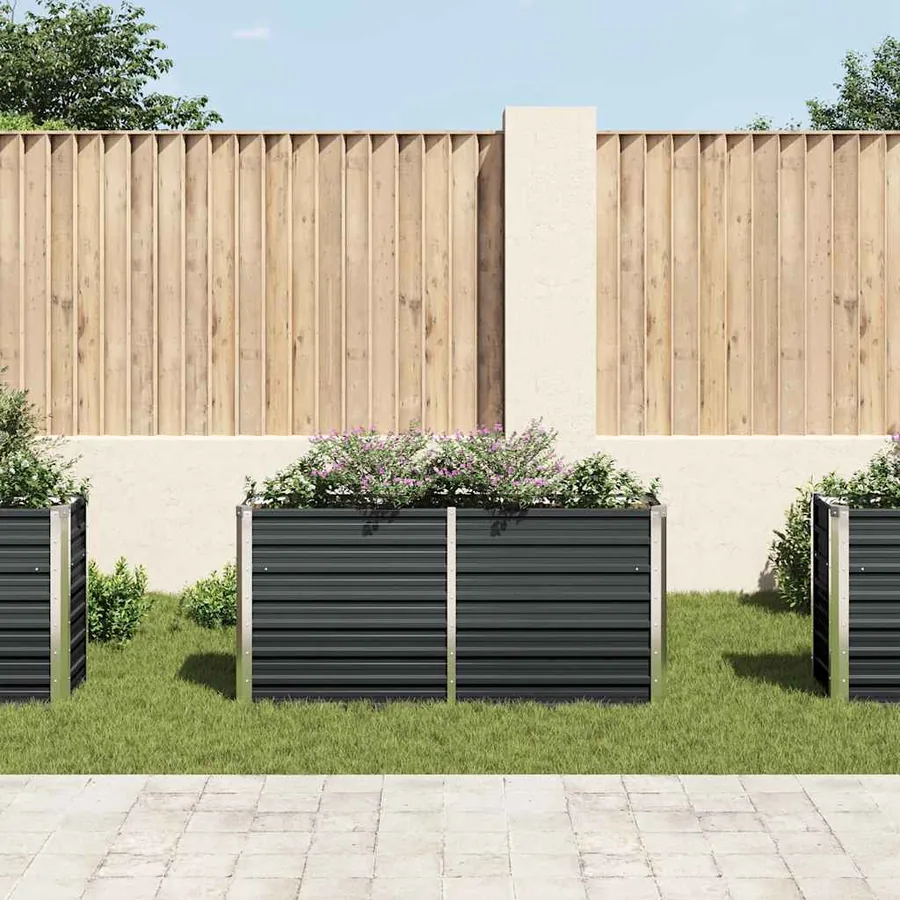 Lit surélevé de jardin Anthracite 160x40x77 cm Acier galvanisé - 3