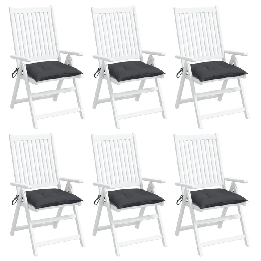 Coussins de chaise lot de 6 anthracite 50x50x7 cm tissu oxford - 4