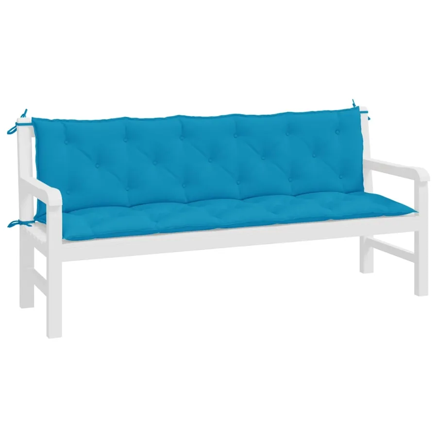 Coussins de banc de jardin lot de 2 bleu clair tissu Oxford - 4