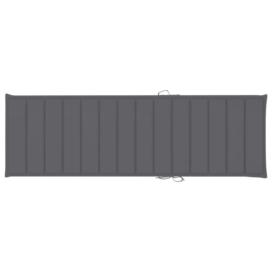 Chaise longue de jardin avec coussin Bois d'acacia solide - 3