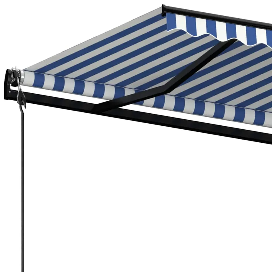 Auvent rétractable automatique 450x300 cm Bleu et blanc - 5