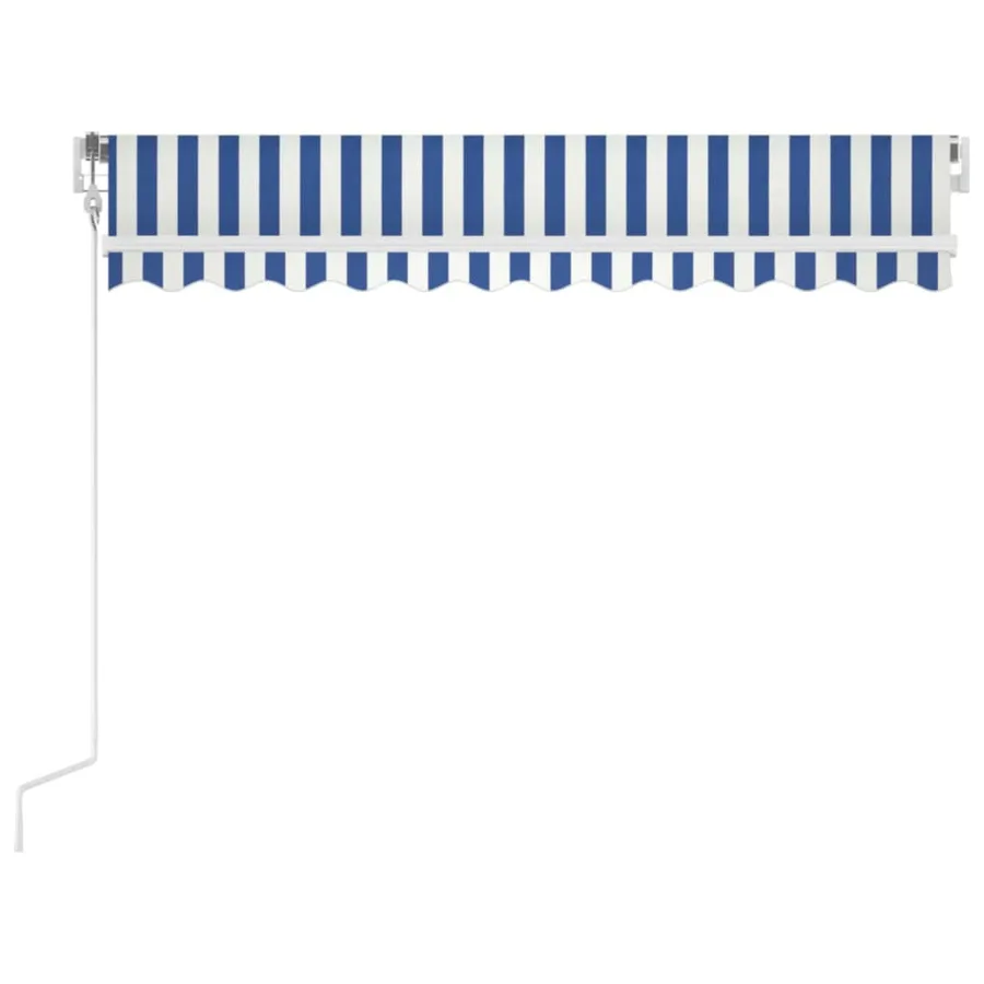 Auvent rétractable automatique 350x250 cm Bleu et blanc - 3