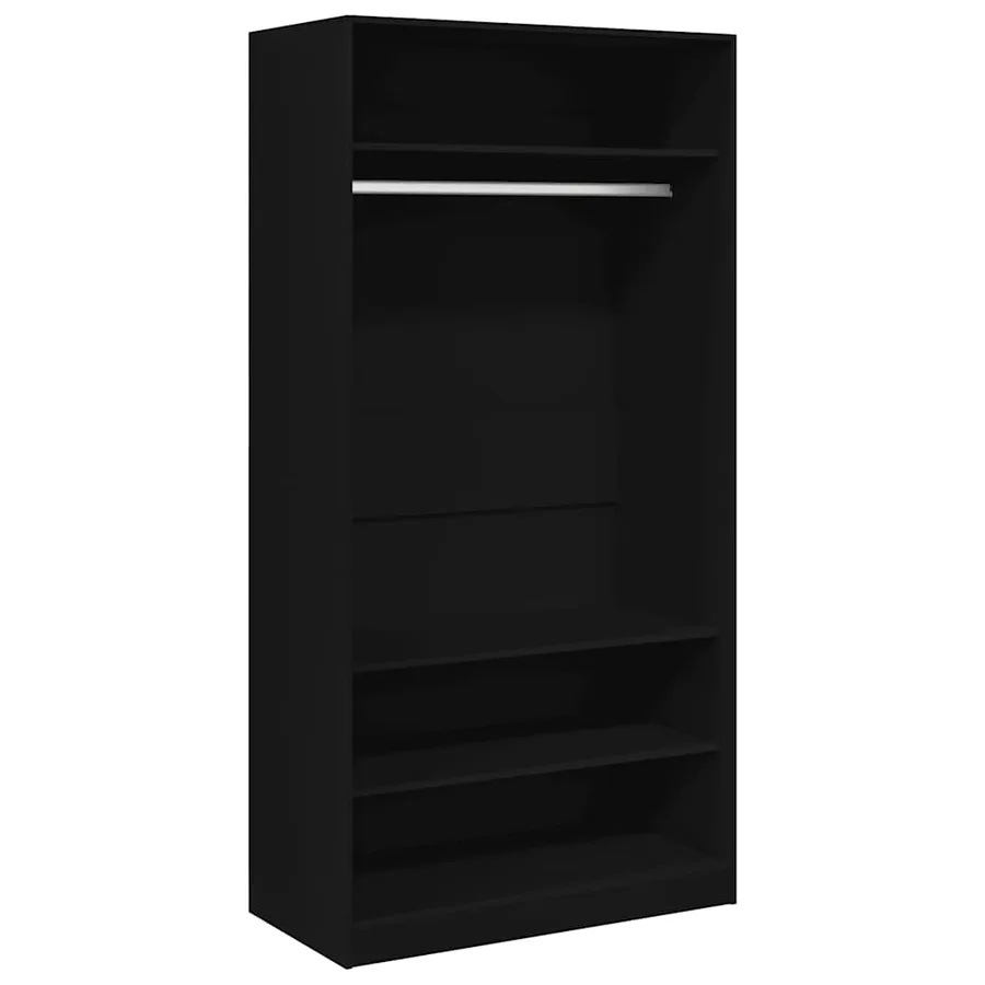 Garde-robe Noir 100 x 50 x 200 cm Bois d'ingénierie - 2