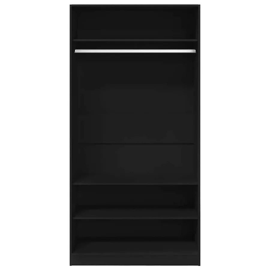 Garde-robe Noir 100 x 50 x 200 cm Bois d'ingénierie - 4