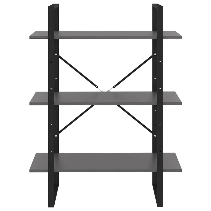 Bibliothèque gris 80x30x105 cm bois d'ingénierie - 3