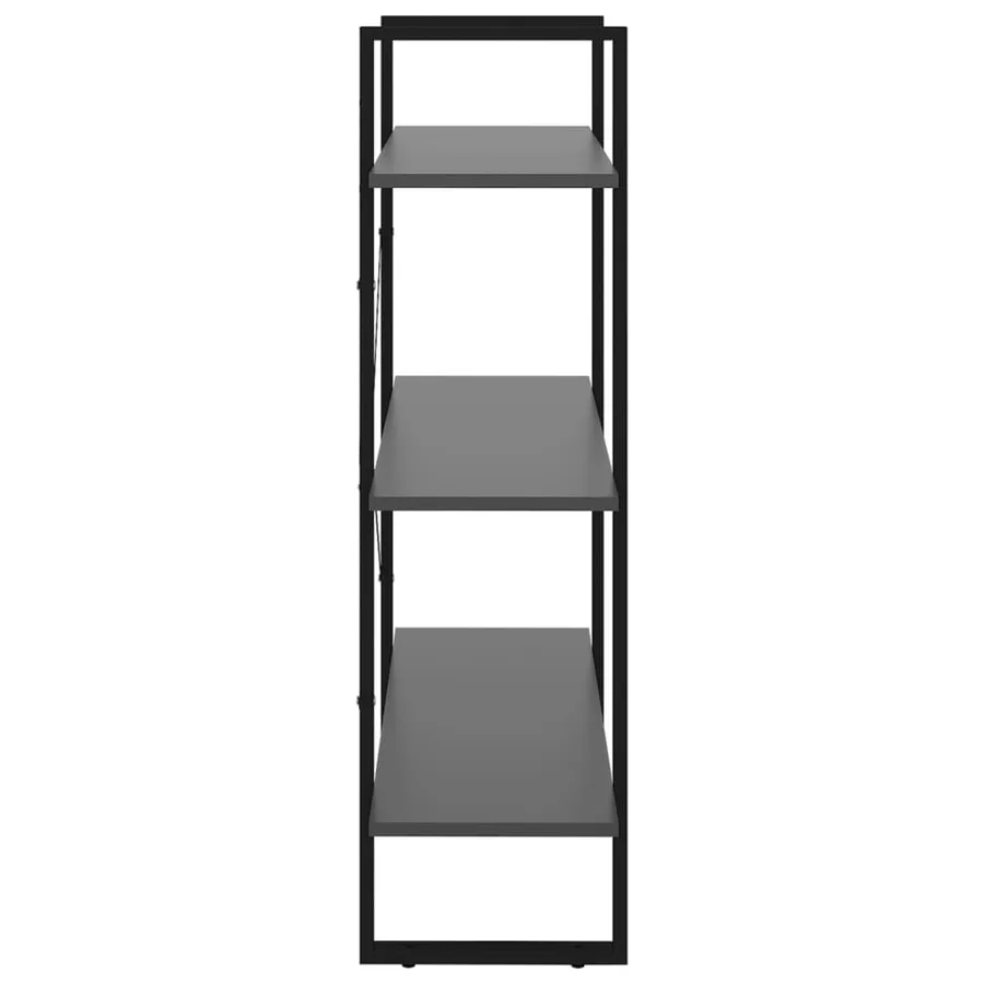 Bibliothèque gris 80x30x105 cm bois d'ingénierie - 4