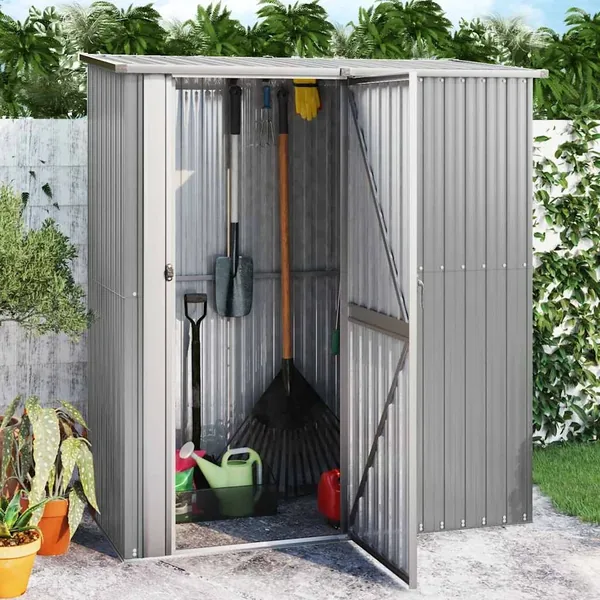 Abri de jardin Gris 180,5x97x209,5 cm Acier galvanisé