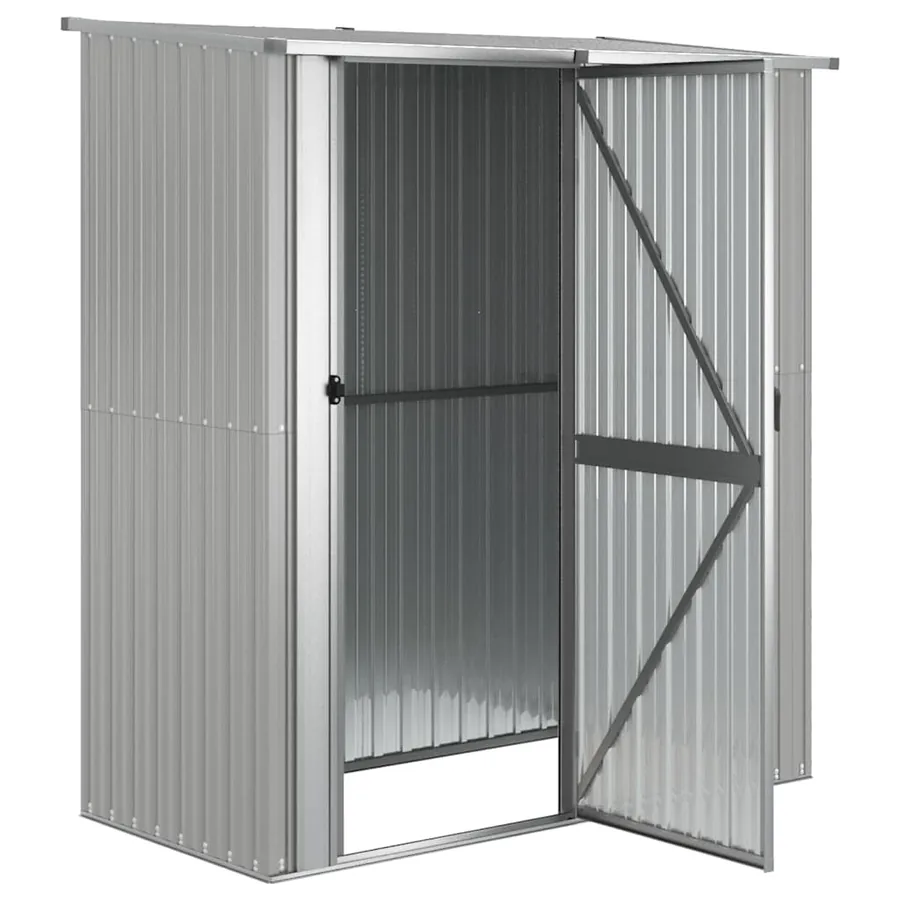 Abri de jardin Gris 180,5x97x209,5 cm Acier galvanisé - 4