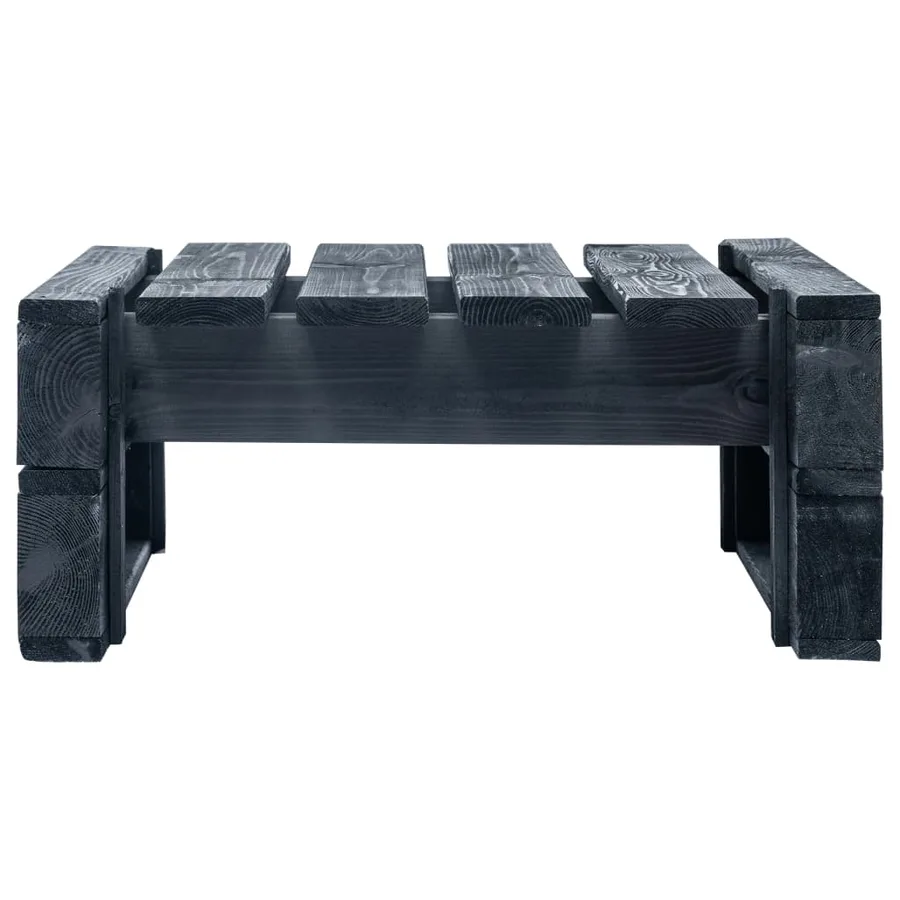 Repose-pied palette de jardin bois noir - 2