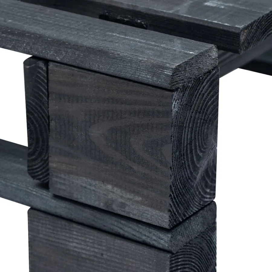 Repose-pied palette de jardin bois noir - 4
