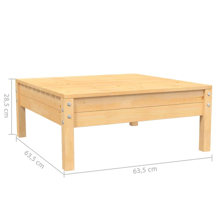 Salon de jardin 3 pcs avec coussins crème Bois de pin massif - 10