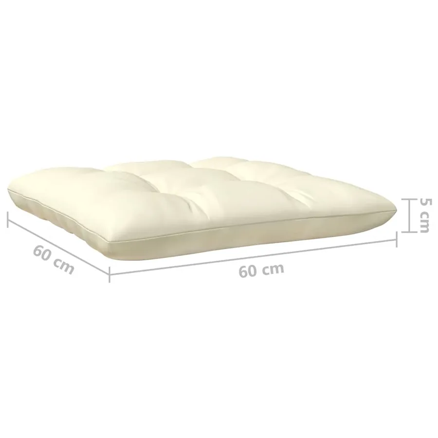 Salon de jardin 3 pcs avec coussins crème Bois de pin massif - 11