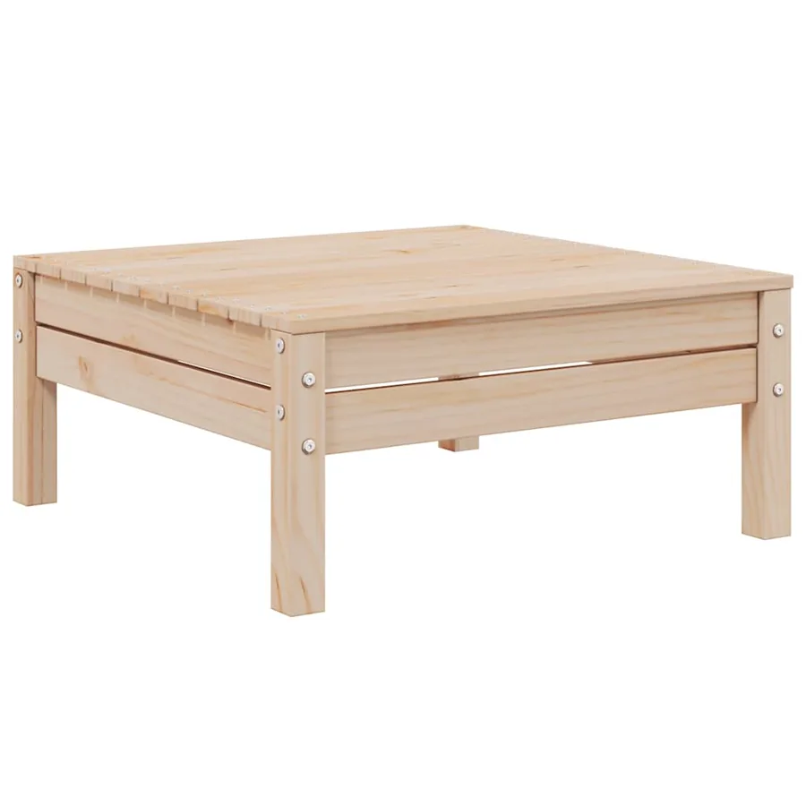 Salon de jardin 3 pcs avec coussins crème Bois de pin massif - 6