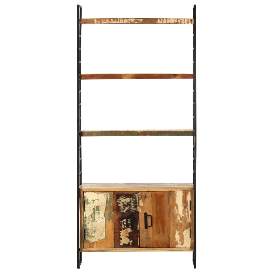 Bibliothèque 4 niveaux 80x30x180 cm Bois solide de récupération - 2