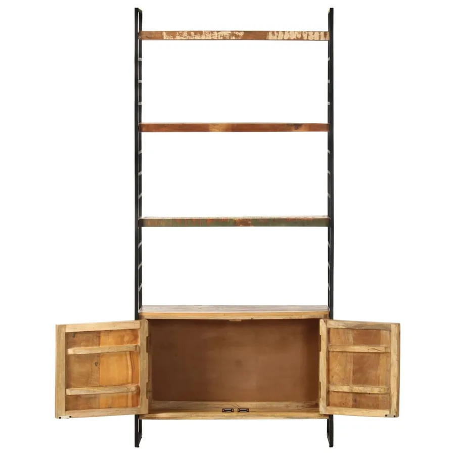 Bibliothèque 4 niveaux 80x30x180 cm Bois solide de récupération - 3