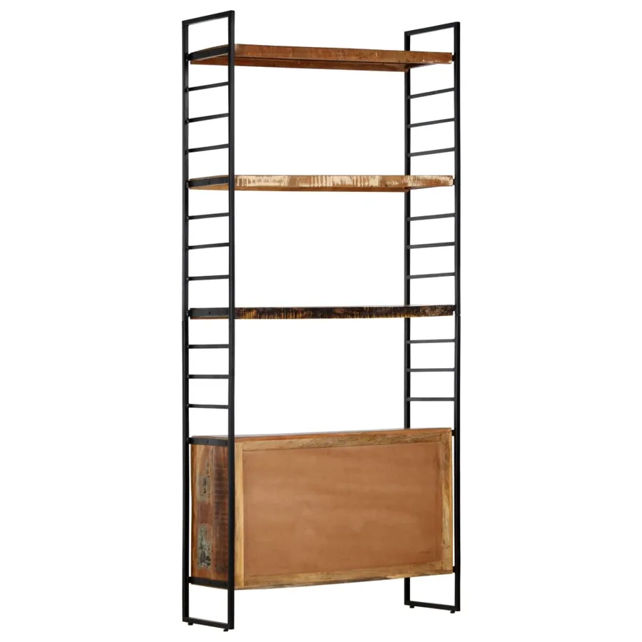 Bibliothèque 4 niveaux 80x30x180 cm Bois solide de récupération - 4