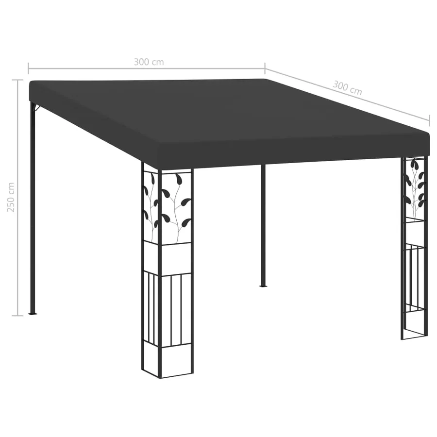Belvédère à montage mural 3x3x2,5 m Anthracite - 6