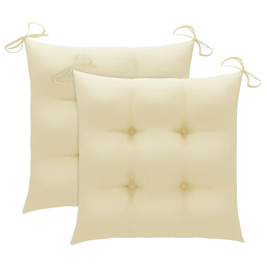 Chaises de jardin avec coussins lot de 2 Acacia solide et acier - 10