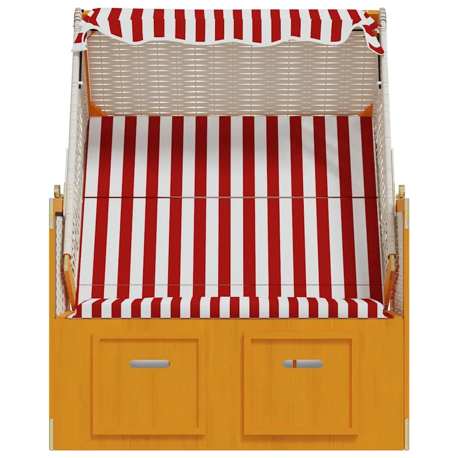 Strandkorb avec auvent résine tressée et bois solide anthracite - 15