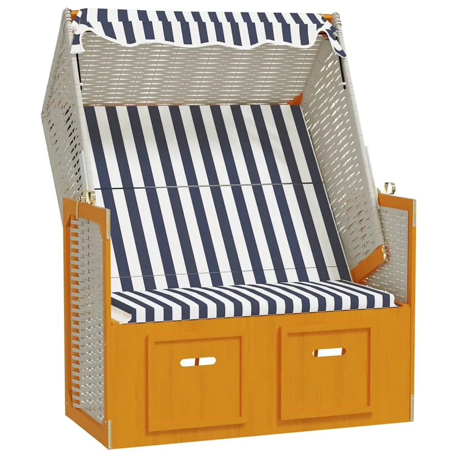 Strandkorb avec auvent résine tressée et bois solide anthracite - 30