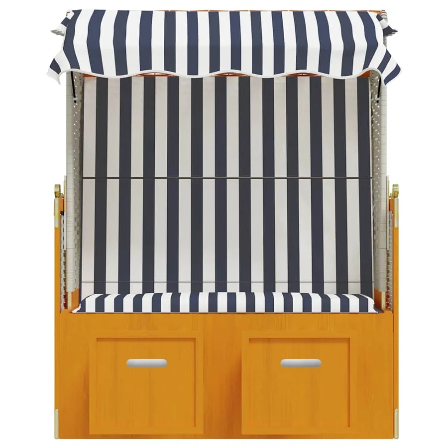 Strandkorb avec auvent résine tressée et bois solide anthracite - 32