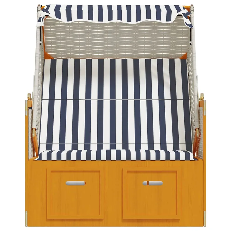 Strandkorb avec auvent résine tressée et bois solide anthracite - 33