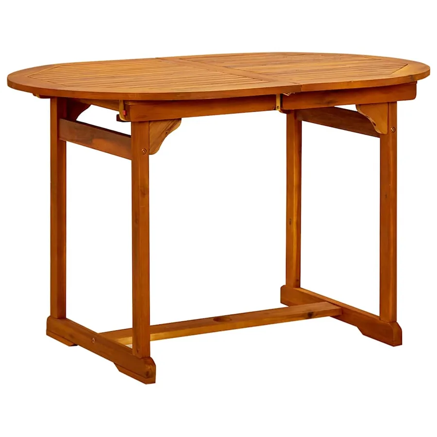 Table à dîner de jardin (120-170)x80x75 cm Bois d'acacia massif - 4