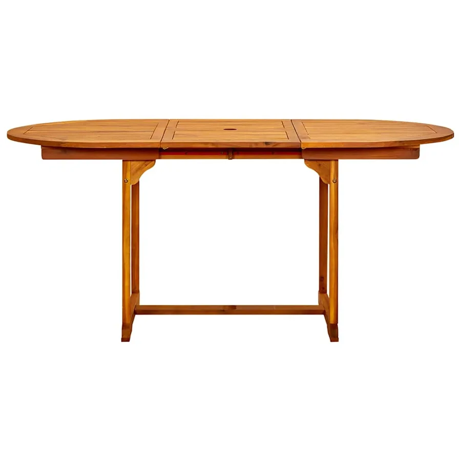 Table à dîner de jardin (120-170)x80x75 cm Bois d'acacia massif - 5