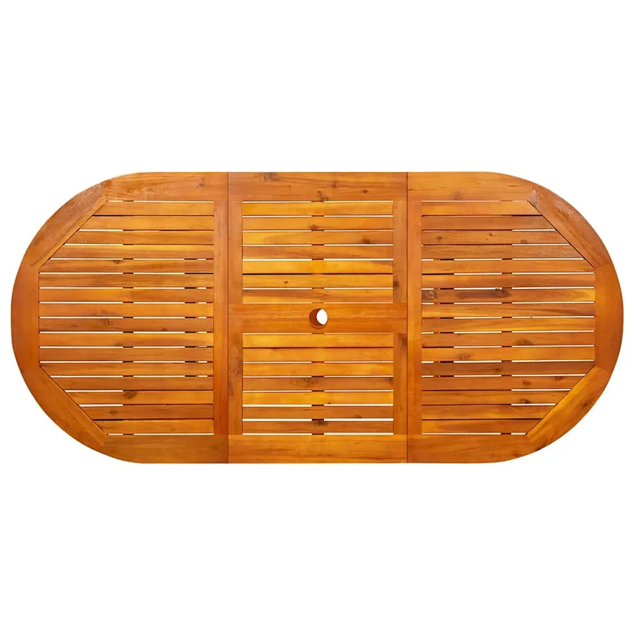 Table à dîner de jardin (120-170)x80x75 cm Bois d'acacia massif - 7