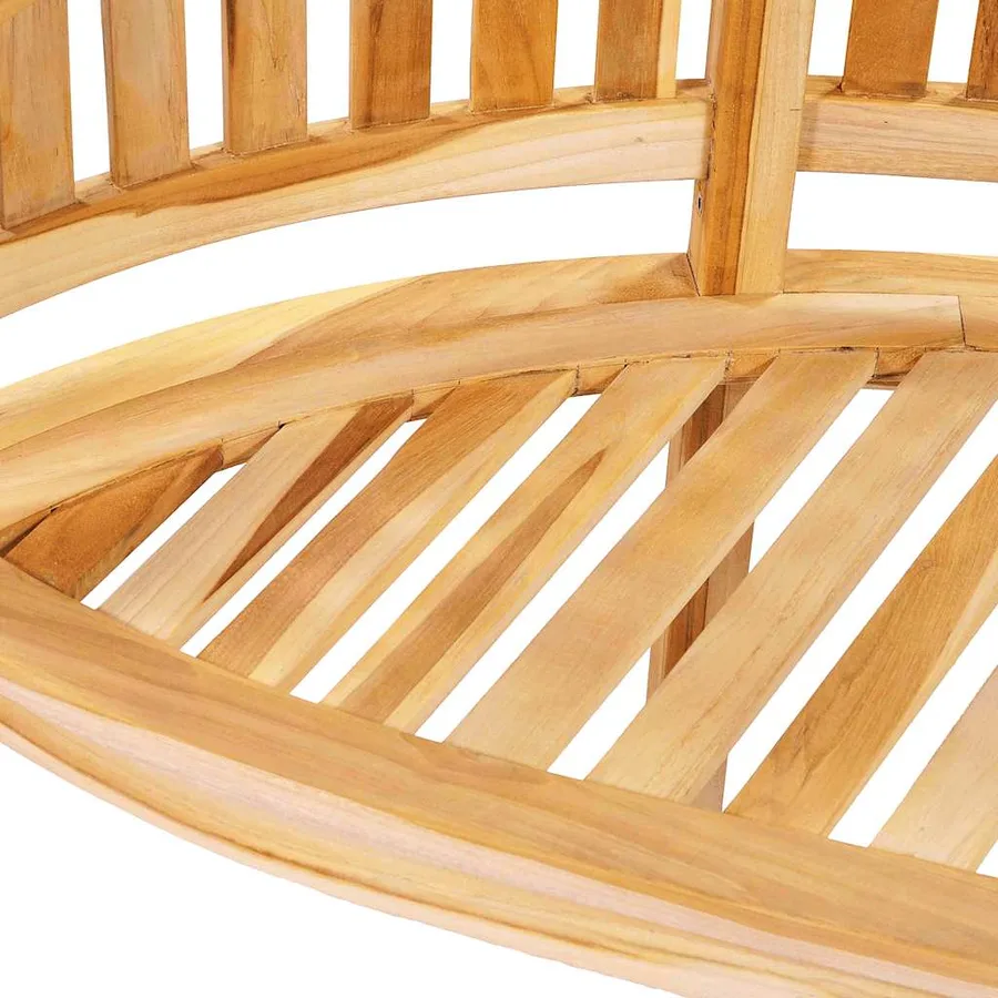 Banc de jardin en forme de banane 200 cm bois de teck solide - 6