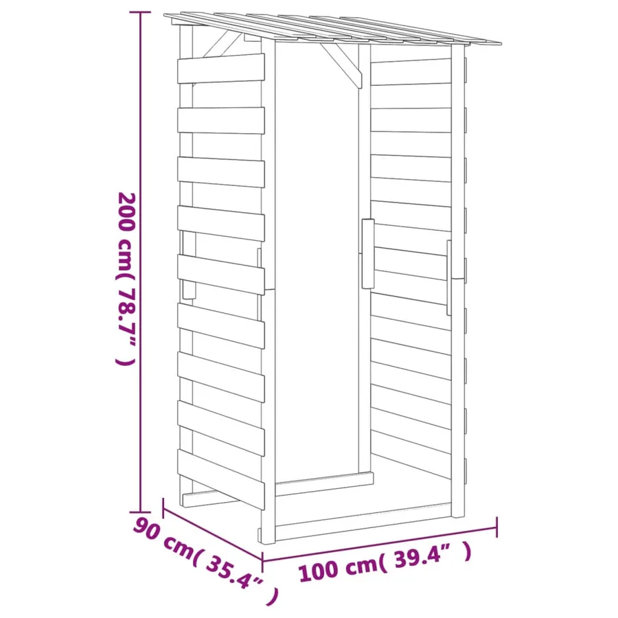 Pergola avec toit 100x90x200 cm Bois de pin imprégné - 7