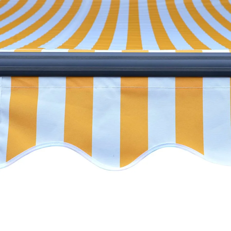 Auvent manuel rétractable avec LED 300x250 cm Jaune et blanc - 7