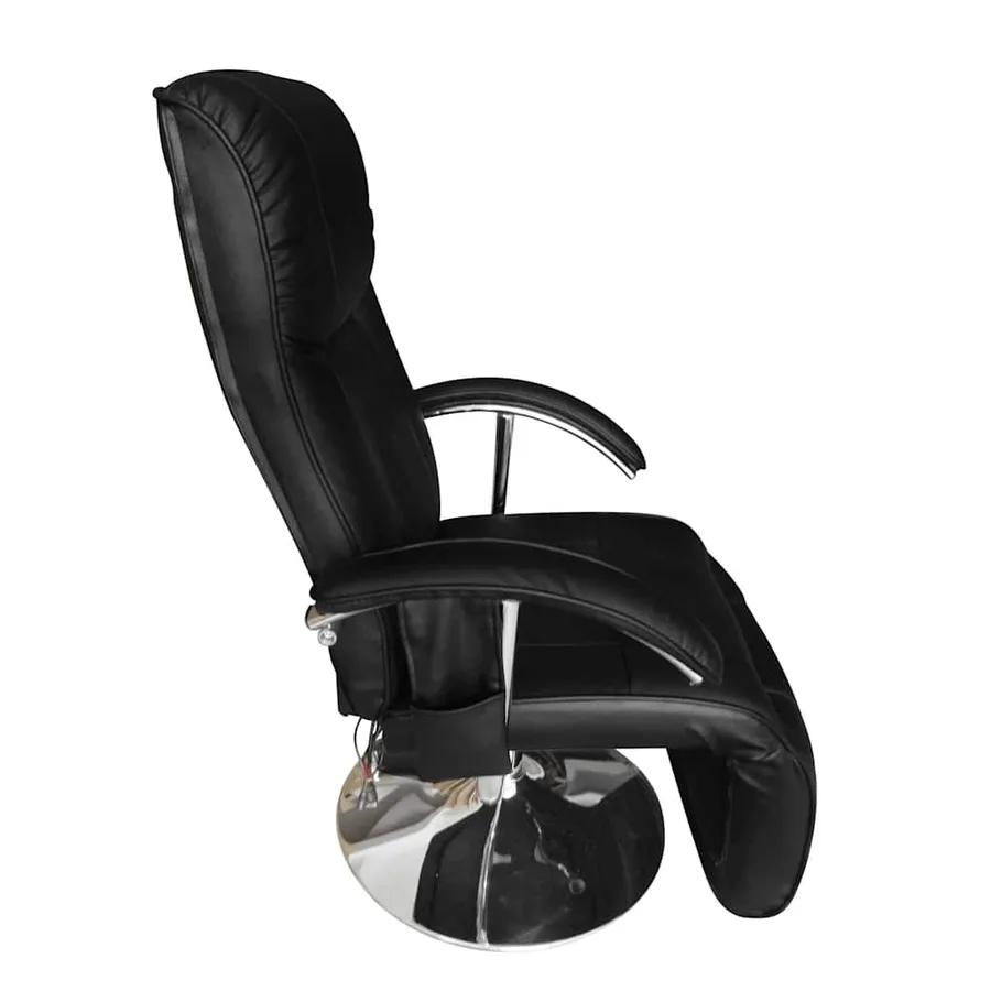Fauteuil de massage Noir Similicuir - 4